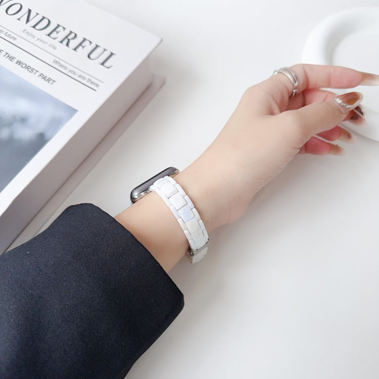 For Apple Watch Series 6 40mm Laser PC Colorful 12mm Slim Watch Band(White) by bashfashion