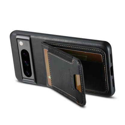 For Google Pixel 6 Suteni H03 Oil Wax Leather Wallet Stand Back Phone Case(Black) by Suteni