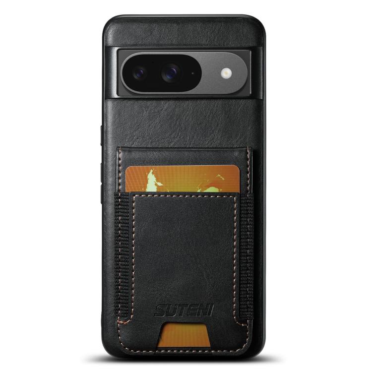 For Google Pixel 10 Suteni H03 Oil Wax Leather Wallet Stand Back Phone Case(Black) by Suteni