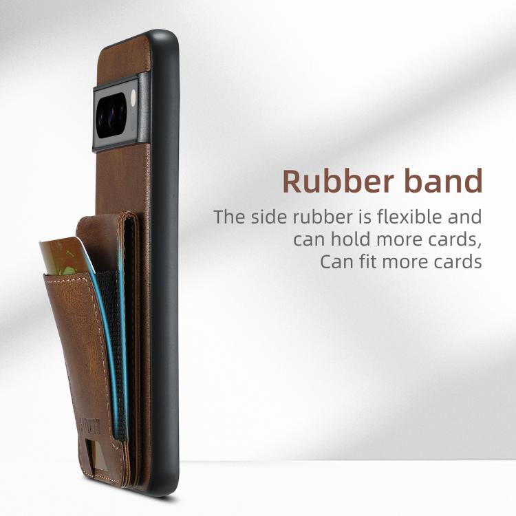 For Google Pixel 10 Pro Suteni H03 Oil Wax Leather Wallet Stand Back Phone Case(Brown) by Suteni