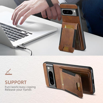 For Google Pixel 10 Pro XL Suteni H03 Oil Wax Leather Wallet Stand Back Phone Case(Brown) by Suteni