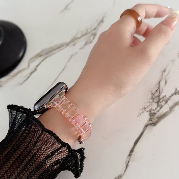 For Apple Watch Series 7 45mm Laser PC Colorful 20mm Slim Watch Band(Transparent) by bashfashion