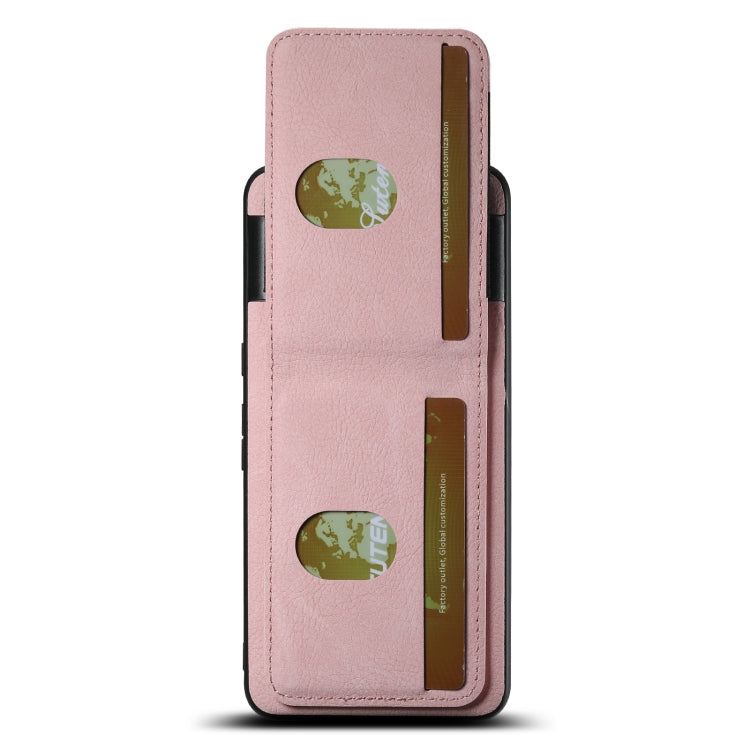 For Google Pixel 8a Suteni H03 Litchi Leather Card Bag Stand Back Phone Case(Pink) by Suteni