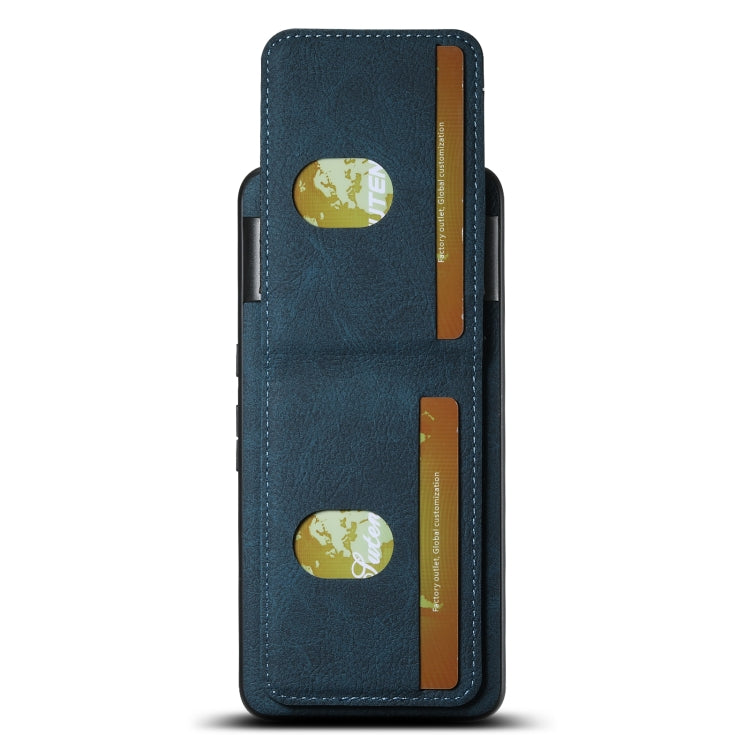 For Google Pixel 8 Suteni H03 Litchi Leather Card Bag Stand Back Phone Case(Blue) by Suteni