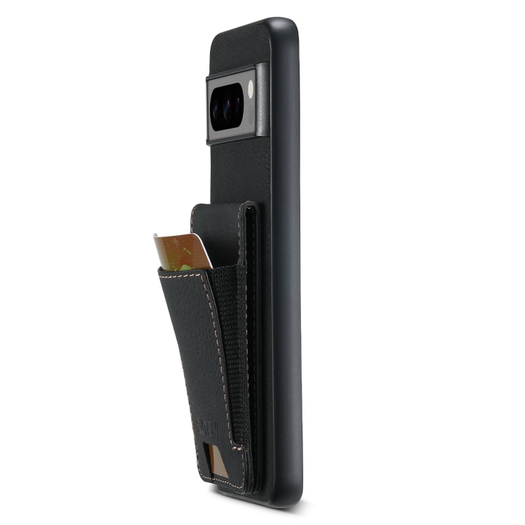 For Google Pixel 7a Suteni H03 Litchi Leather Card Bag Stand Back Phone Case(Black) by Suteni