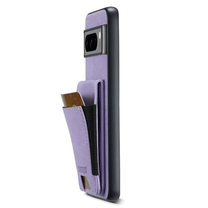 For Google Pixel 7 Pro Suteni H03 Litchi Leather Card Bag Stand Back Phone Case(Purple) by Suteni