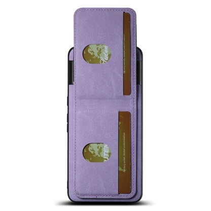 For Google Pixel 7 Suteni H03 Litchi Leather Card Bag Stand Back Phone Case(Purple) by Suteni