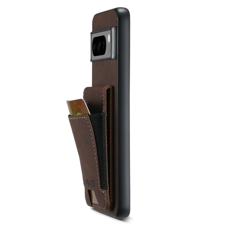 For Google Pixel 6 Pro Suteni H03 Litchi Leather Card Bag Stand Back Phone Case(Brown) by Suteni