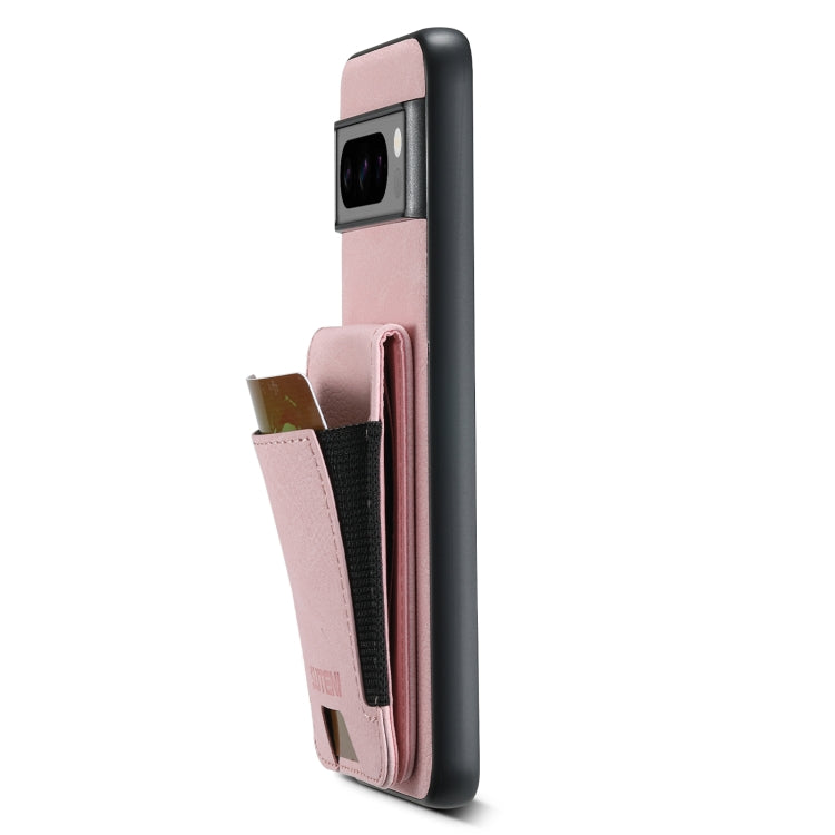 For Google Pixel 6 Pro Suteni H03 Litchi Leather Card Bag Stand Back Phone Case(Pink) by Suteni