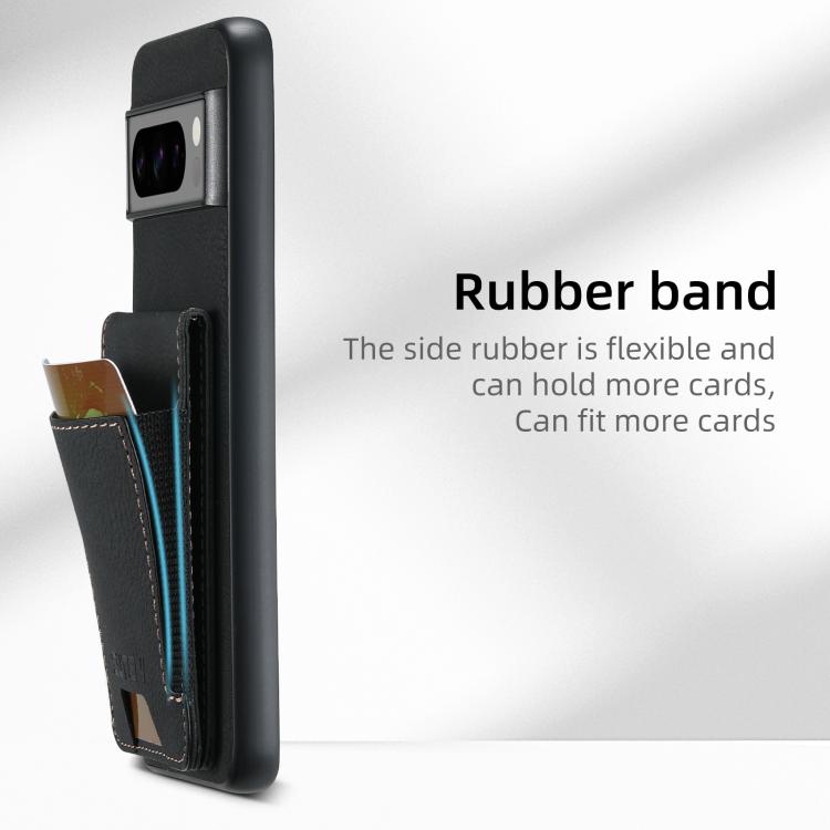 For Google Pixel 9 Pro XL Suteni H03 Litchi Leather Card Bag Stand Back Phone Case(Black) by Suteni