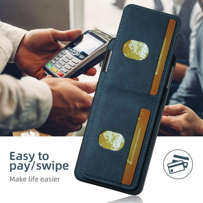 For Google Pixel 9 Suteni H03 Litchi Leather Card Bag Stand Back Phone Case(Blue) by Suteni