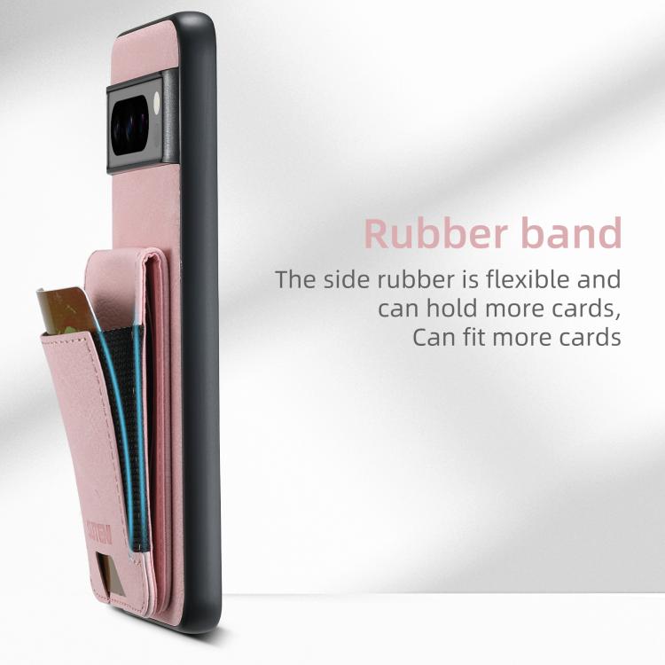 For Google Pixel 9 Suteni H03 Litchi Leather Card Bag Stand Back Phone Case(Pink) by Suteni