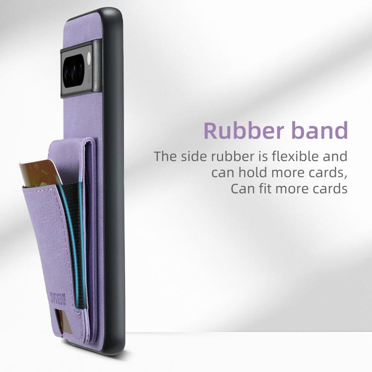 For Google Pixel 10 Pro Suteni H03 Litchi Leather Card Bag Stand Back Phone Case(Purple) by Suteni