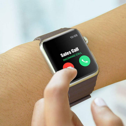 Universal Leather Magnetic Band for Apple Watch Series 7 41mm / 6 & SE & 5 & 4 40mm / 3 & 2 & 1 38mm(black) by bashfashion