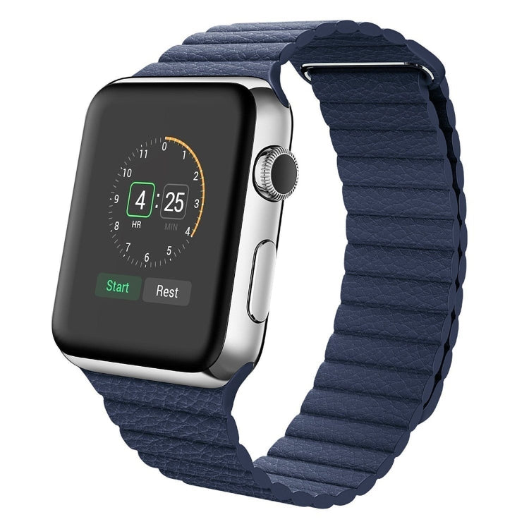 Universal Leather Magnetic Band for Apple Watch Series 7 41mm / 6 & SE & 5 & 4 40mm / 3 & 2 & 1 38mm(black) by bashfashion