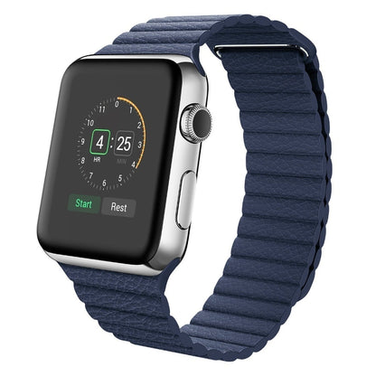 Universal Leather Magnetic Band for Apple Watch Series 7 41mm / 6 & SE & 5 & 4 40mm / 3 & 2 & 1 38mm(black) by bashfashion