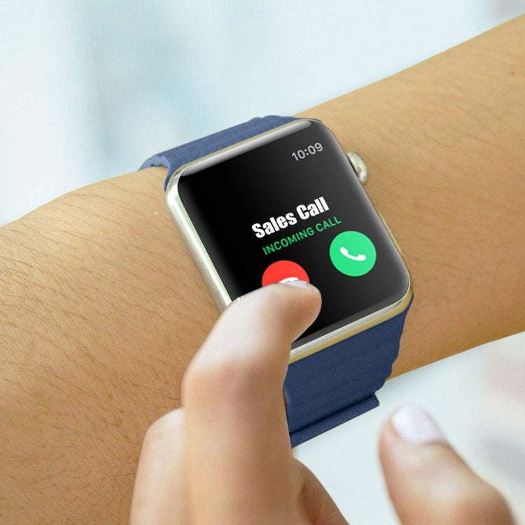 Universal Leather Magnetic Band for Apple Watch Series 7 41mm / 6 & SE & 5 & 4 40mm / 3 & 2 & 1 38mm(red) by bashfashion