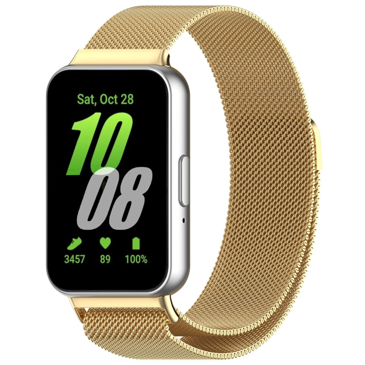 For Samsung Galaxy Fit 3 Milanese Metal Steel Mesh Watch Band(Gold) by bashfashion