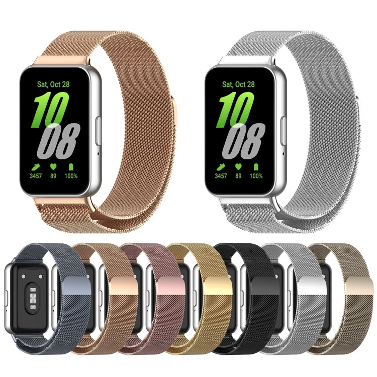 For Samsung Galaxy Fit 3 Milanese Metal Steel Mesh Watch Band(Rose Gold) by bashfashion