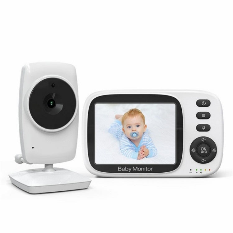 MC632A 2 Way Voice Talk Temperature Monitoring Baby Camera 3.2 inch Screen Baby Monitor(UK Plug) by bashfashion