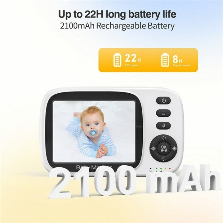 MC632A 2 Way Voice Talk Temperature Monitoring Baby Camera 3.2 inch Screen Baby Monitor(AU Plug) by bashfashion