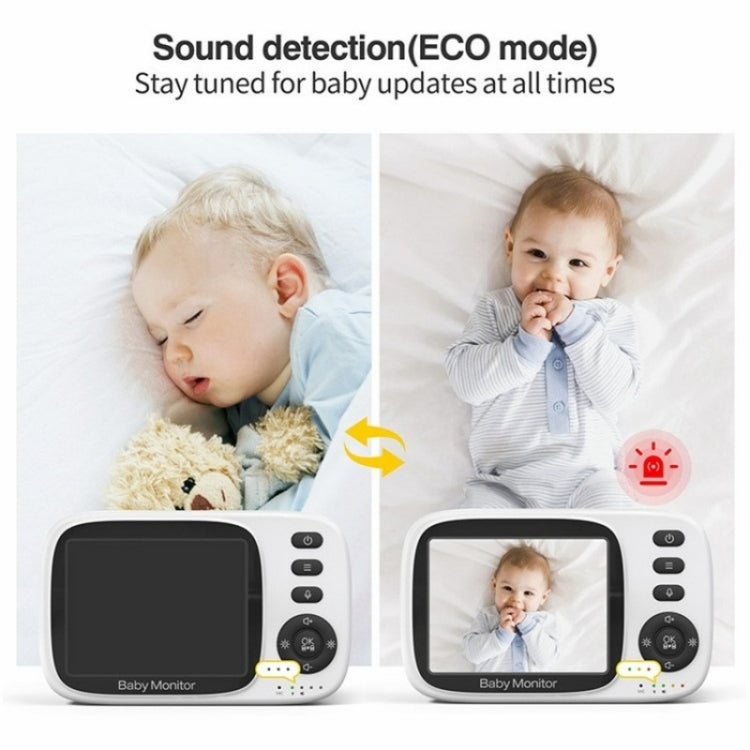 MC632A 2 Way Voice Talk Temperature Monitoring Baby Camera 3.2 inch Screen Baby Monitor(EU Plug) by bashfashion
