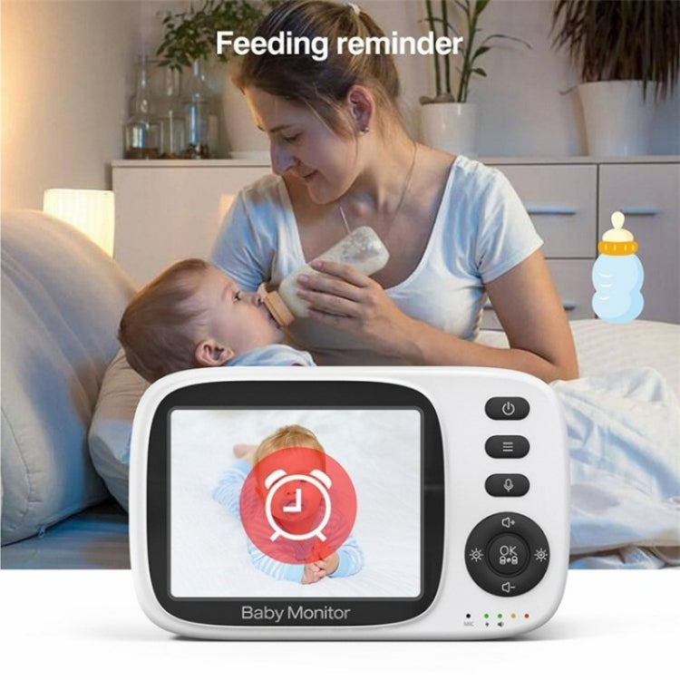 MC632A 2 Way Voice Talk Temperature Monitoring Baby Camera 3.2 inch Screen Baby Monitor(EU Plug) by bashfashion