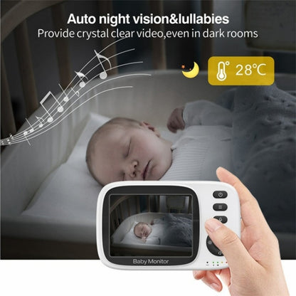 MC632A 2 Way Voice Talk Temperature Monitoring Baby Camera 3.2 inch Screen Baby Monitor(EU Plug) by bashfashion