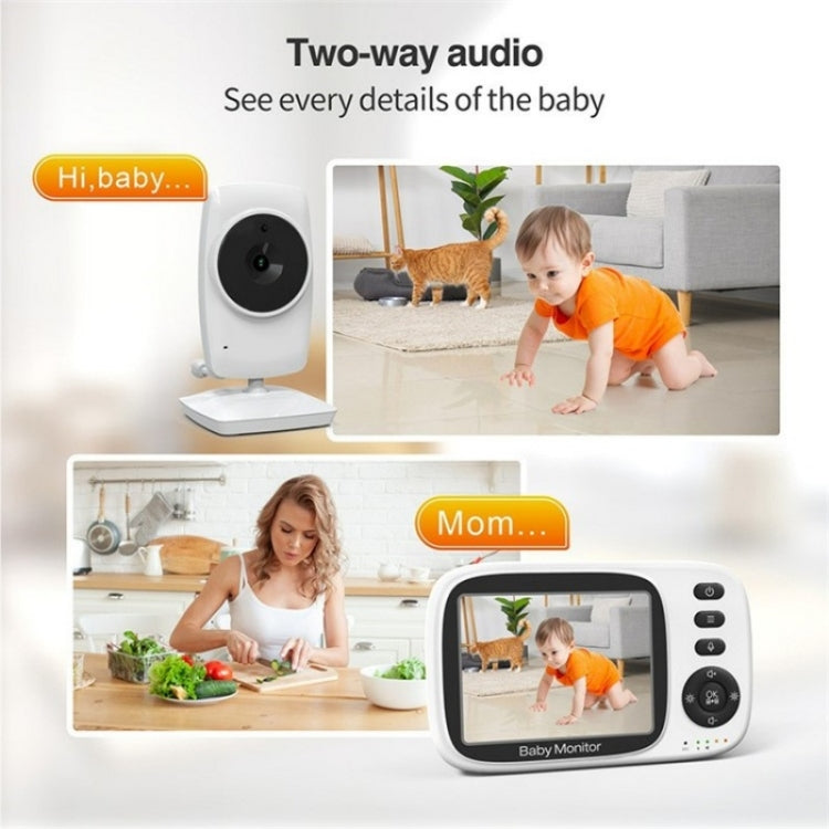 MC632A 2 Way Voice Talk Temperature Monitoring Baby Camera 3.2 inch Screen Baby Monitor(AU Plug) by bashfashion