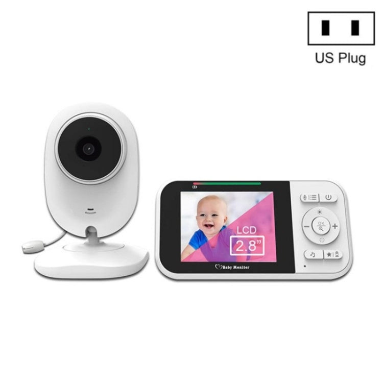 Temperature Detection 2 Way Voice Baby Security Video Camera 2.8-inch LCD Baby Monitor(US Plug) by bashfashion