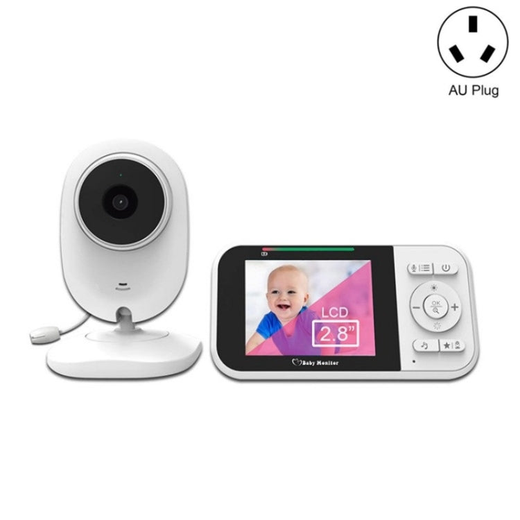 Temperature Detection 2 Way Voice Baby Security Video Camera 2.8-inch LCD Baby Monitor(AU Plug) by bashfashion