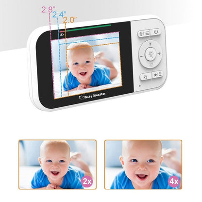 Temperature Detection 2 Way Voice Baby Security Video Camera 2.8-inch LCD Baby Monitor(EU Plug) by bashfashion