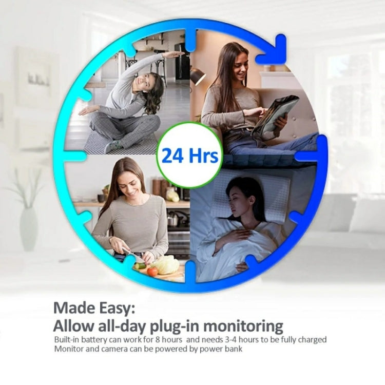Temperature Detection 2 Way Voice Baby Security Video Camera 2.8-inch LCD Baby Monitor(EU Plug) by bashfashion