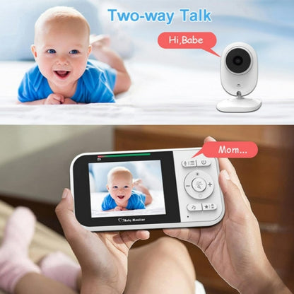 Temperature Detection 2 Way Voice Baby Security Video Camera 2.8-inch LCD Baby Monitor(US Plug) by bashfashion