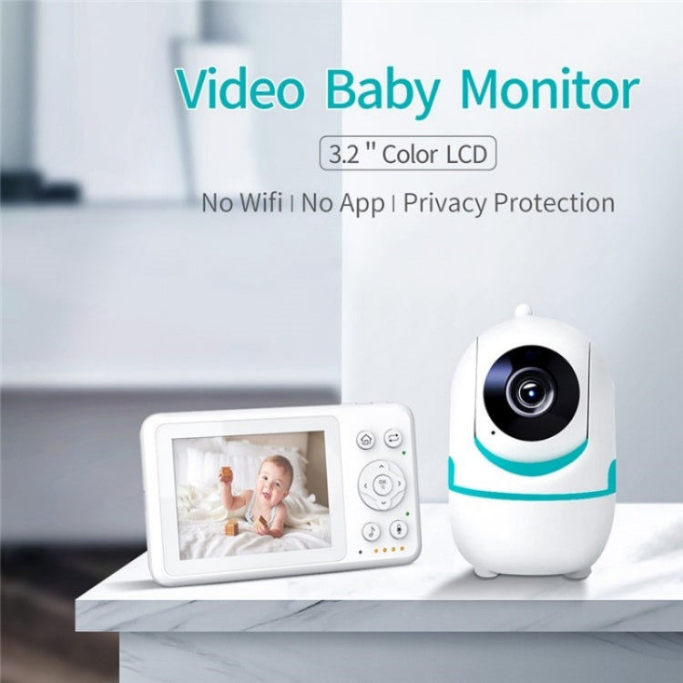 D031 2 Way Voice Built-in Lullabies Home Baby Security Camera 3.2-inch LCD Baby Monitor(AU Plug) by bashfashion