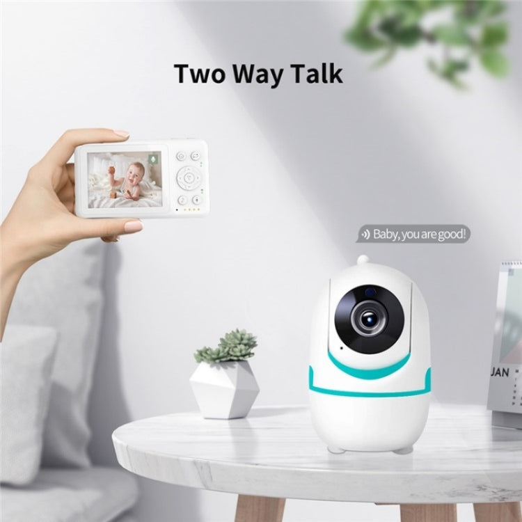 D031 2 Way Voice Built-in Lullabies Home Baby Security Camera 3.2-inch LCD Baby Monitor(EU Plug) by bashfashion