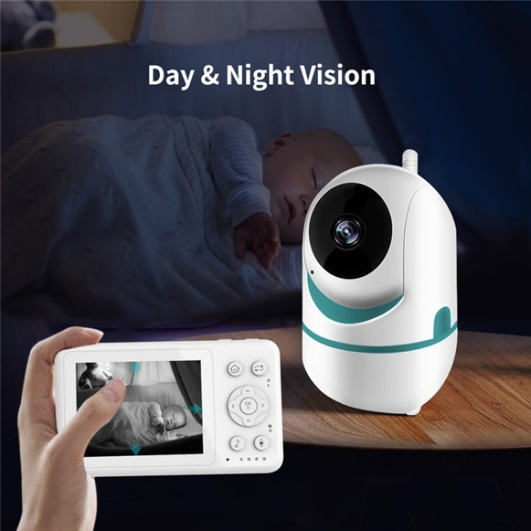 D031 2 Way Voice Built-in Lullabies Home Baby Security Camera 3.2-inch LCD Baby Monitor(EU Plug) by bashfashion