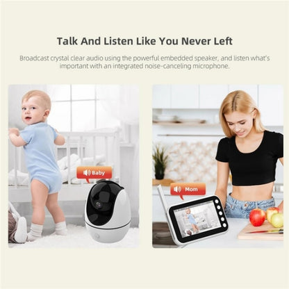 ABM200 Support Two-Way Voice Temperature Display 4.5-inch Video Baby Monitor Music Player(AU Plug) by bashfashion