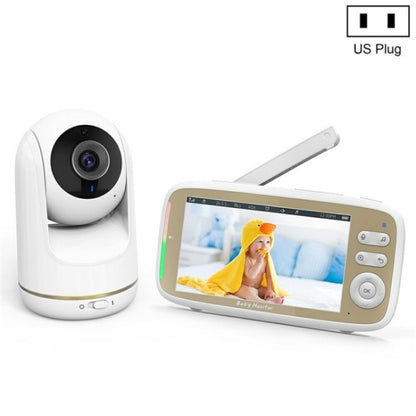 VB803 Built-in Lullabies PTZ Rotation HD Baby Security Camera 5-inch Baby Monitor(US Plug) by bashfashion