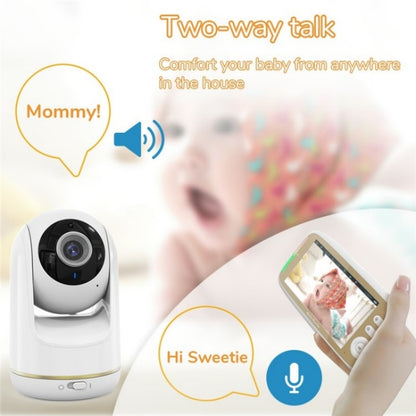 VB803 Built-in Lullabies PTZ Rotation HD Baby Security Camera 5-inch Baby Monitor(UK Plug) by bashfashion