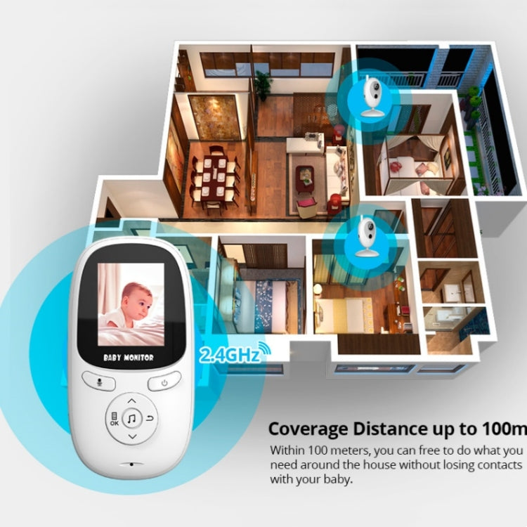 R306 Room Temperature Monitor Intercom Camera 2.0-inch Night Vision Wireless Baby Monitor(EU Plug) by bashfashion