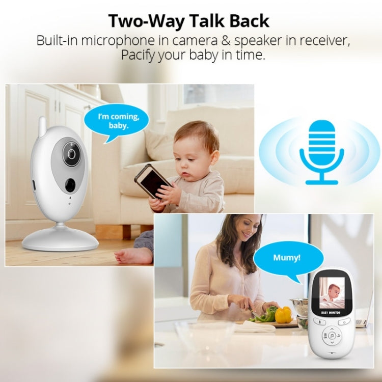 R306 Room Temperature Monitor Intercom Camera 2.0-inch Night Vision Wireless Baby Monitor(UK Plug) by bashfashion