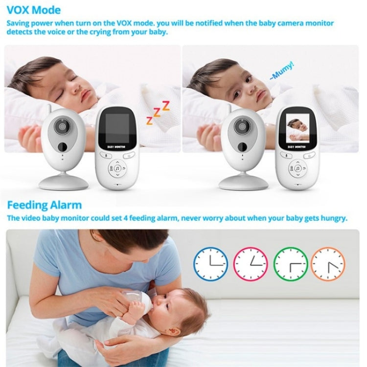 R306 Room Temperature Monitor Intercom Camera 2.0-inch Night Vision Wireless Baby Monitor(US Plug) by bashfashion