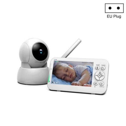 Infrared Night Vision Two-way Intercom Baby Monitor 5-inch Wireless Digital Monitor(EU Plug) by bashfashion