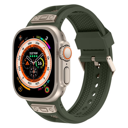 For Apple Watch Ultra 2 49mm Breathable Stainless Steel Mesh TPU Watch Band(Green Titanium) by bashfashion