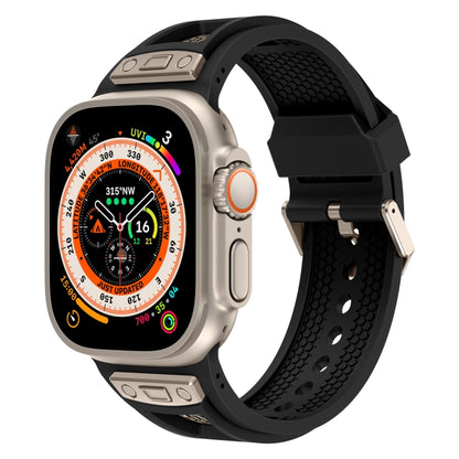 For Apple Watch Ultra 2 49mm Breathable Stainless Steel Mesh TPU Watch Band(Black Titanium) by bashfashion