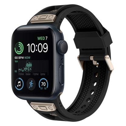 For Apple Watch SE 2022 44mm Breathable Stainless Steel Mesh TPU Watch Band(Black Titanium) by bashfashion