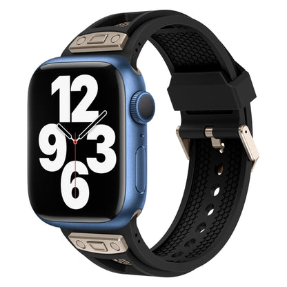 For Apple Watch Series 7 45mm Breathable Stainless Steel Mesh TPU Watch Band(Black Titanium) by bashfashion