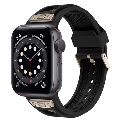 For Apple Watch Series 6 44mm Breathable Stainless Steel Mesh TPU Watch Band(Black Titanium) by bashfashion