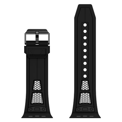 For Apple Watch Series 6 44mm Breathable Stainless Steel Mesh TPU Watch Band(Black Black) by bashfashion